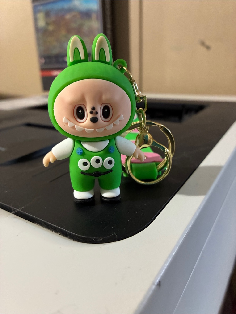 Green Labubu Keychain Figure - Kids Toy